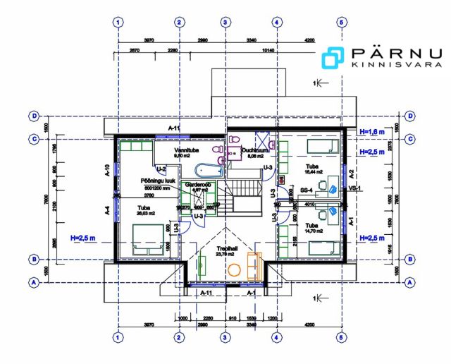Müüa maja, 5 tuba, Pärnu maakond, Pärnu linn, Kitse tn 15