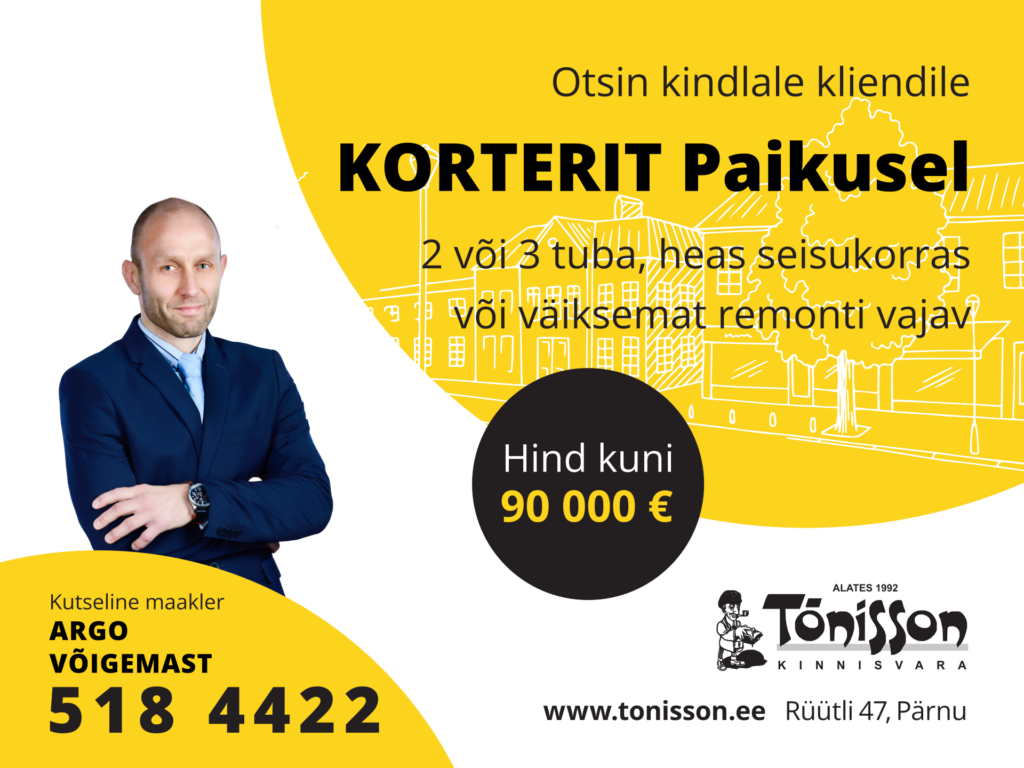 klient soovib osta korteri paikusel