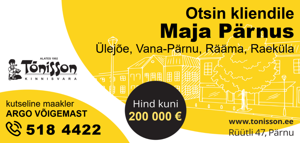 Otsin kliendile maja Pärnus